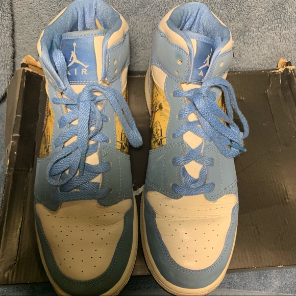 Air Jordan 1 Retro Alpha White University Blue 2007 7Y - Picture 8 of 16